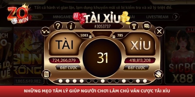 Những mẹo tâm lý giúp người chơi làm chủ ván cược tài xỉu 